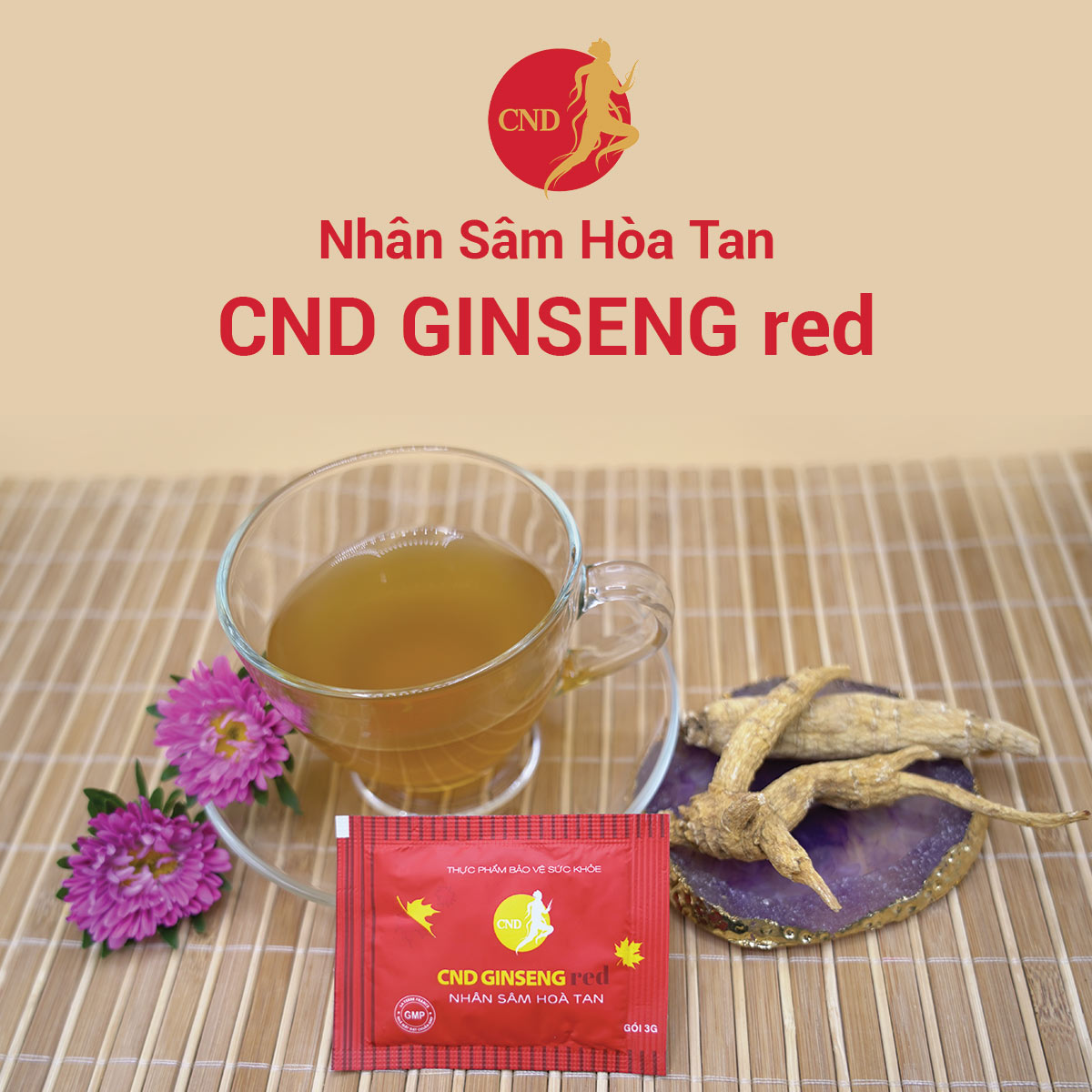 Nhân Sâm Hòa Tan CND GINSENG red - Hộp 30 gói