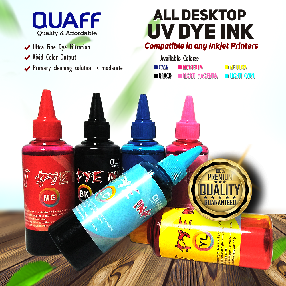 QUAFF Universal Dye Ink for Inkjet Printers 100ml Compatible For All