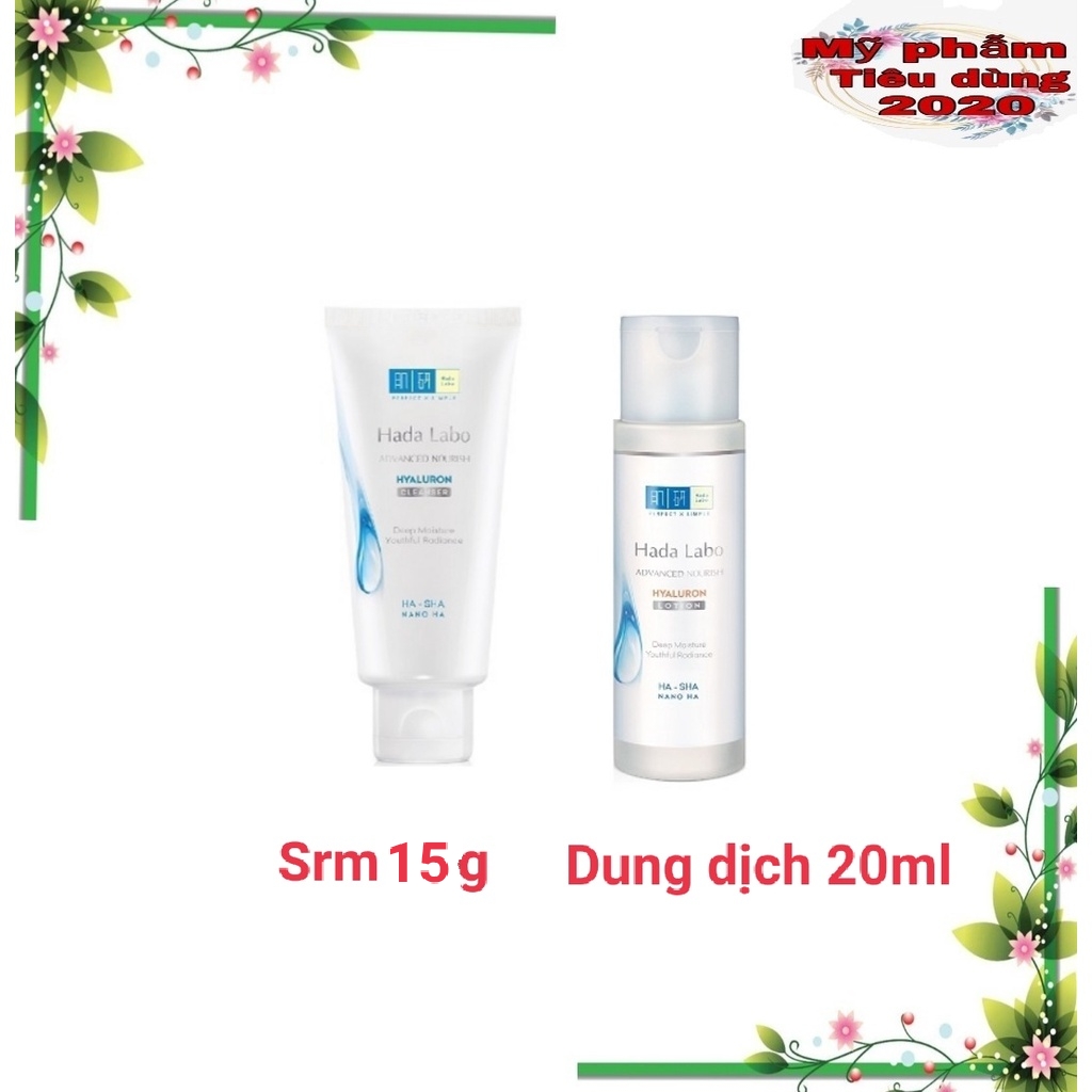 (Mini dd20ml +srm15g) Bộ Đôi Dưỡng Da Mini Hada labo dưỡng ẩm