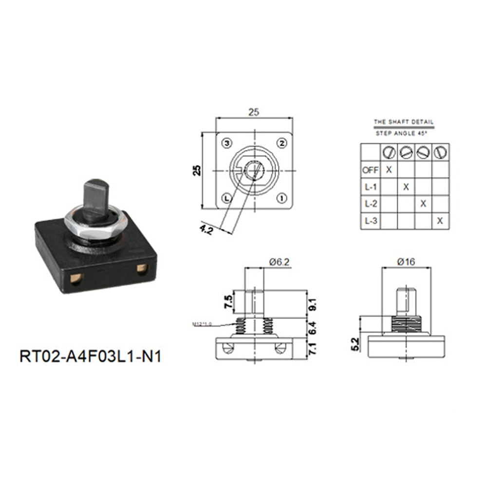 4-vị trí công tắc Quay Vuông 250V 3A đa-band mã hóa công tắc nút bấm cho nồi truyền hình Fan kiểm soát tốc độ công tắc quay