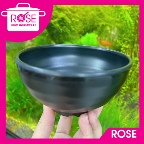 Chén cơm nhựa Melamine Nhám Đen - Gia Dụng Rose
