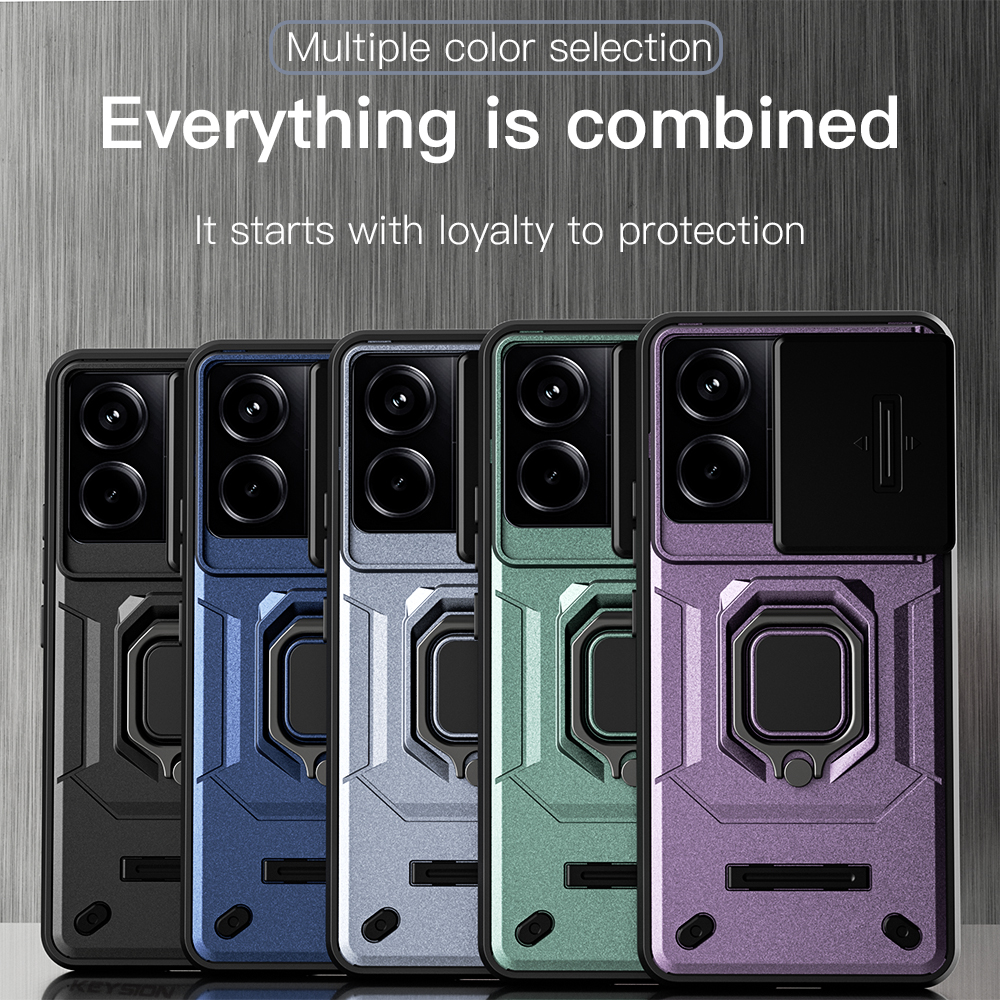 New Phone Case For Redmi Note 13R Pro Xiaomi Poco X6 NEO Cover Car Foldable Metal Bracket Sliding Camera Protection Hard Shockproof for Xiaomi Poco X6 NEO Redmi Note 13R Pro Case.