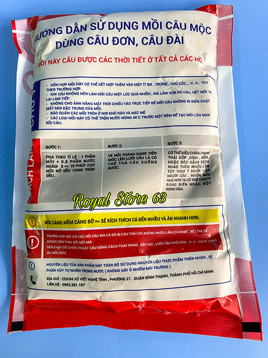 Mồi cám câu cá Mộc Đỏ (200gram)