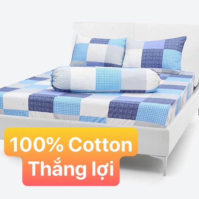 [HCM]Bộ Drap Cotton Thắng Lợi {4 MÓN} đủ size { chuẩn logo]