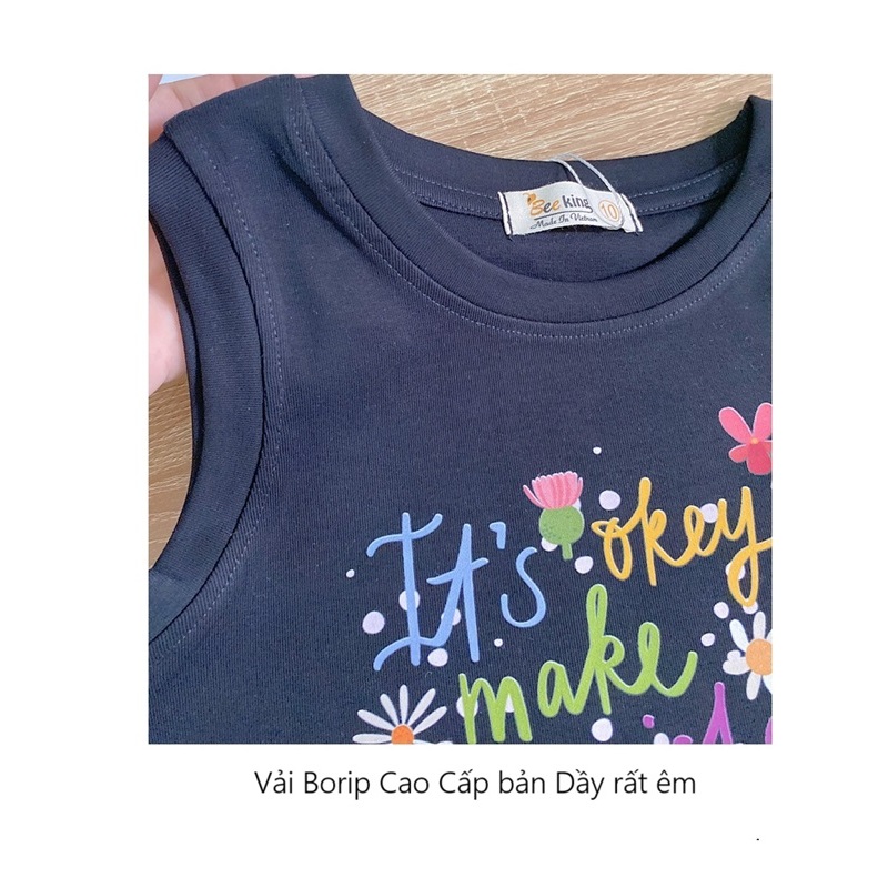 Áo Croptop Bé gái Form Sát Nách Vải Borip cao cấp - Trang25kids