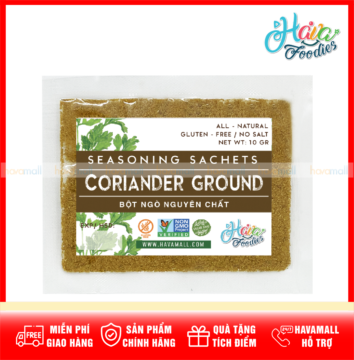 [HOÀN TIỀN MAX 10%][ HÀNG CÔNG TY NHẬP KHẨU ] Bột Ngò Gói 10gr - Coriander Ground