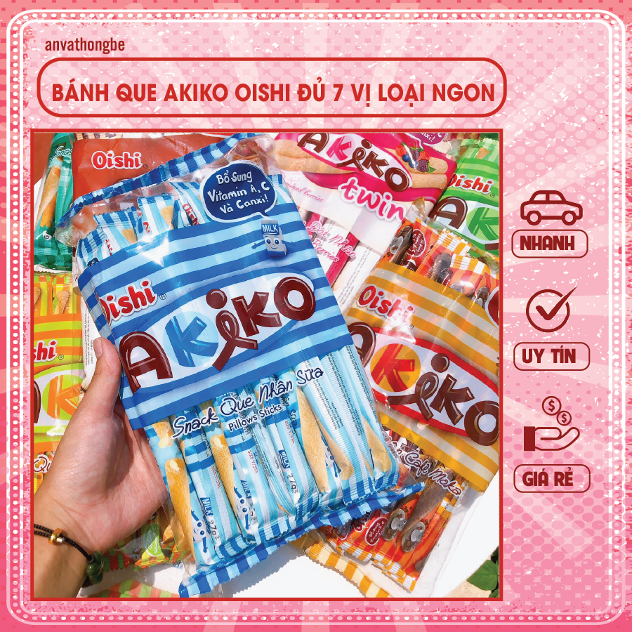 Bánh snack que Akiko oishi đủ vị