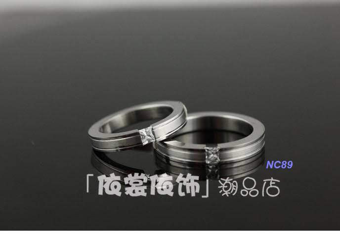 Nhẫn tình nhân giá 1 đôi đá cubic NC89 nhẫn đôi titan