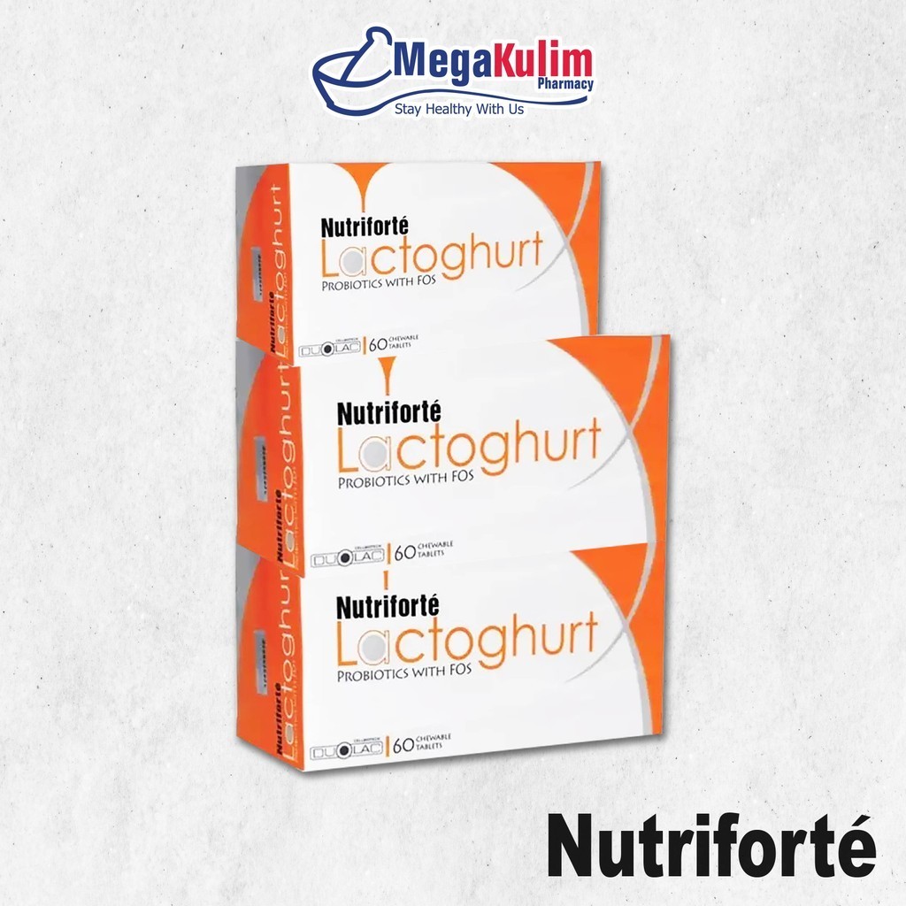 Nutriforte Lactoghurt Probiotics with FOS (2 x 60 + 30 tab) | Lazada