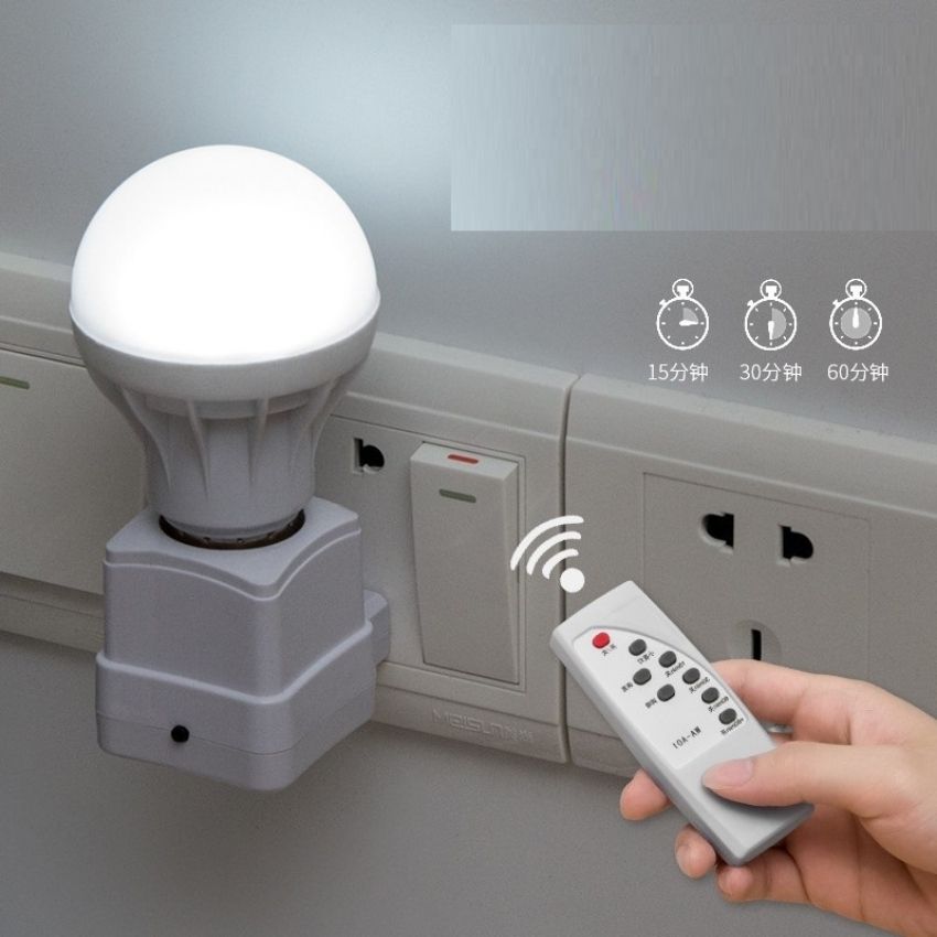 Đui đèn E27 - điều khiển từ xa bằng remote sóng RF