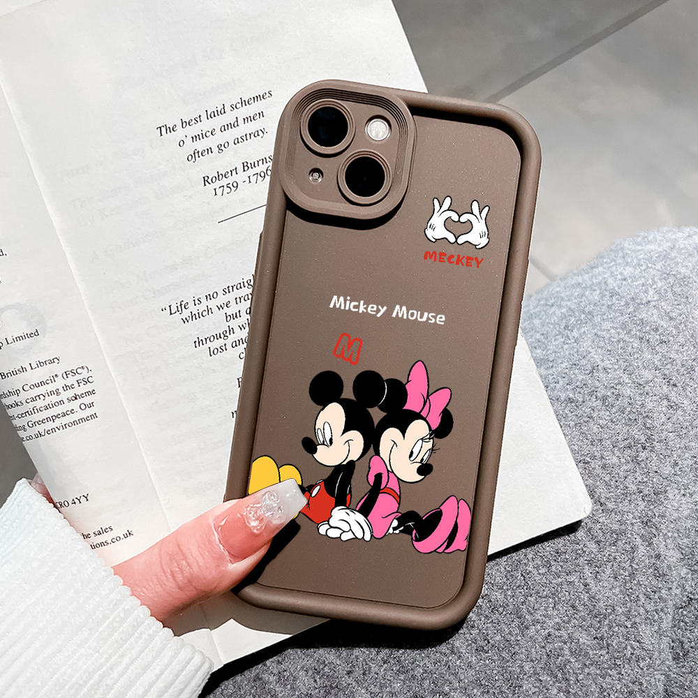 ZCSIBORUI for Redmi Note 13 Pro Plus Note 13 Pro 5G Note 13 5G Back Cover Cute Cartoon Mickey and Minnie Hand in Hand Pattern Soft Camera Protection Rubber Square Ladder Phone Case. 