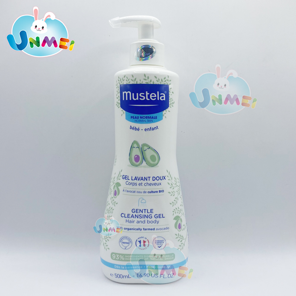 Da thường- mustela pháp- gel tắm gội, sữa tắm gội gentle cleansing gel 500ml