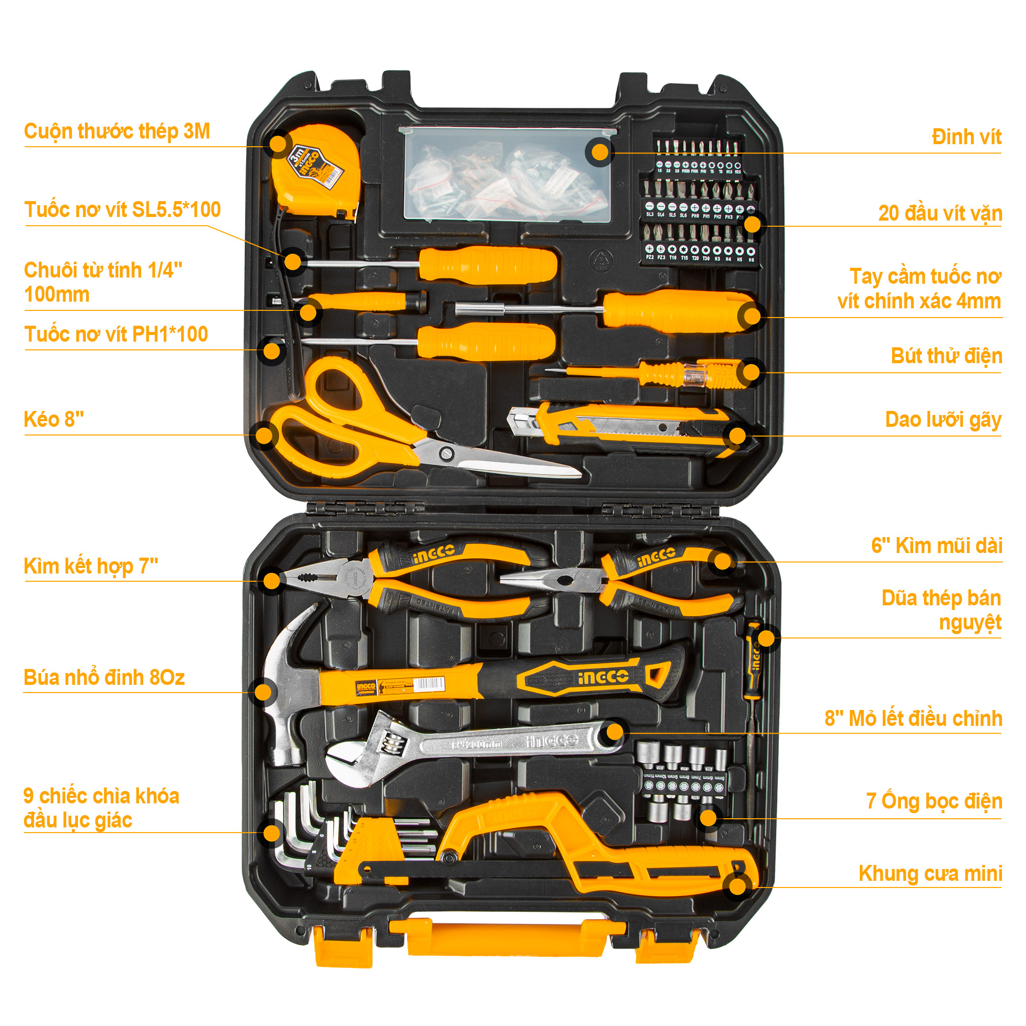 Bộ 120 món dụng cụ INGCO HKTHP21201