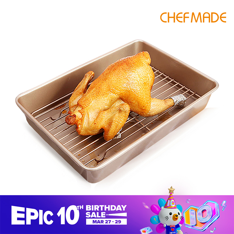 Chảo nướng chefmade với giá phẳng Chảo Nướng dễ lau chùi không dính wk9266