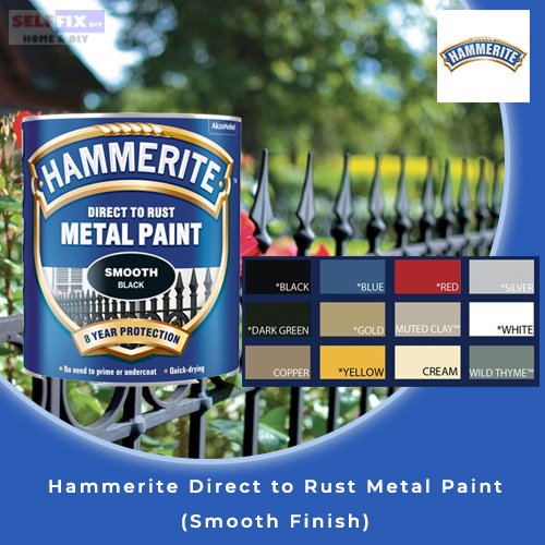 Hammerite Direct To Rust Metal Paint Smooth Finish 250ml Wild