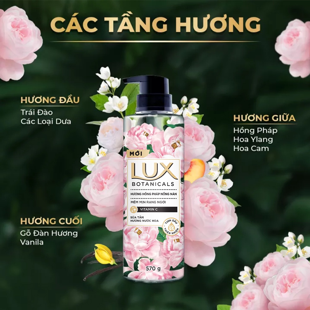 Sữa tắm lux botanical hương nước hoa cao cấp sáng mịn rạng ngời 570g