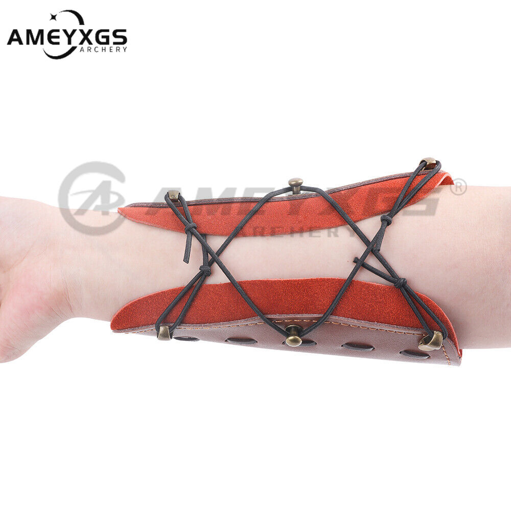 AMEYXGS Cowhide Arm Guard Cow Leather Forearm Hand Protector Gear Bow