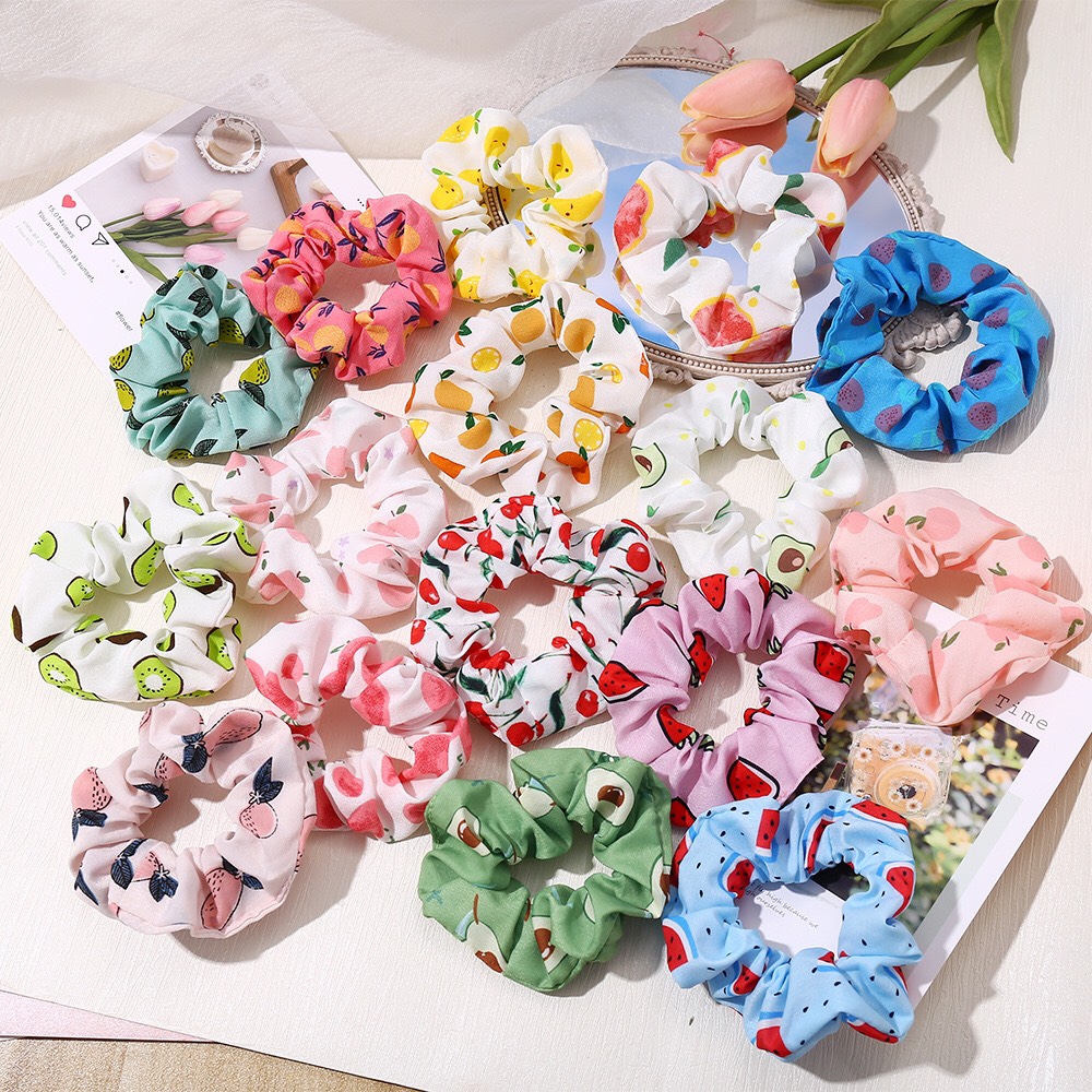 1 dây cột tóc, buộc tóc ngẫu nhiên scrunchies dễ thương màu sắc xinh xắn hala0013