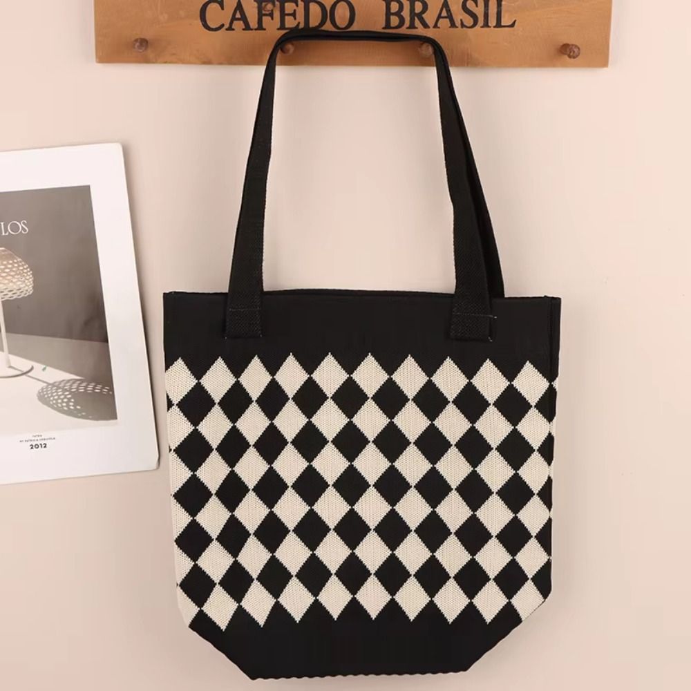 Fashionable%20Rhombus%20Knitted%20Knitted%20Shoulder%20Bag%20Comfortable%20Handle%20Plaid%20Crochet%20Tote%20Bag%20Multifunctional%20Large%20Capacity%20Women's%20Handbag%20Beach%20-%20Image%203