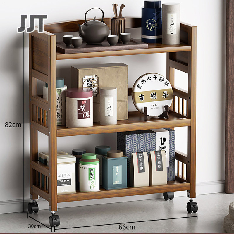 shelf Tableware storage rack Multifunctional shelf for kitchen tea table Tea rack Small tea table Tea table Moving pulley Special shelf