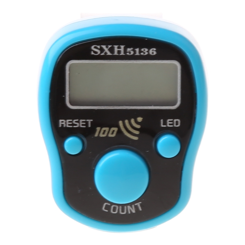LED Finger Tally Counter Digital Electronic Tasbeeh Counters Lap Track Handheld Clicker with Ring Digits Display Gift. 