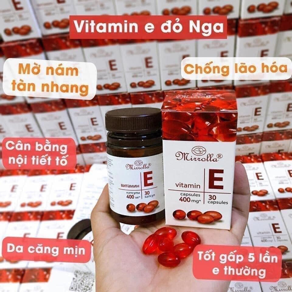 Vitamin E Đỏ Mirrolla nga 400mg hộp 30 viên