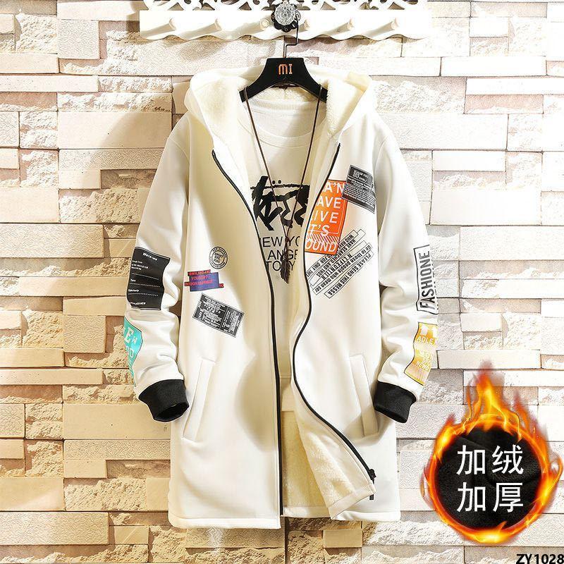 Áo khoác dạ ôm sát dày dặn áo khoác trench coat thời trang nam thường ngày phong cách hàn quốc mùa đông mẫu dài vừa lót nhung liền mũ cho nam