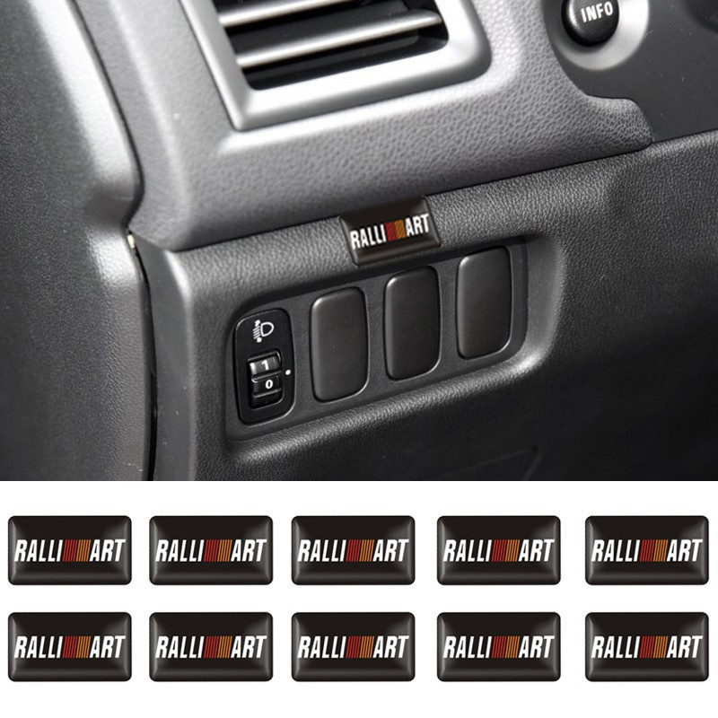 HOT COD Ready Stock 10pcs Car Styling 3D Sticker Emblem Badge for Mitsubishi Ralliart Car decoration