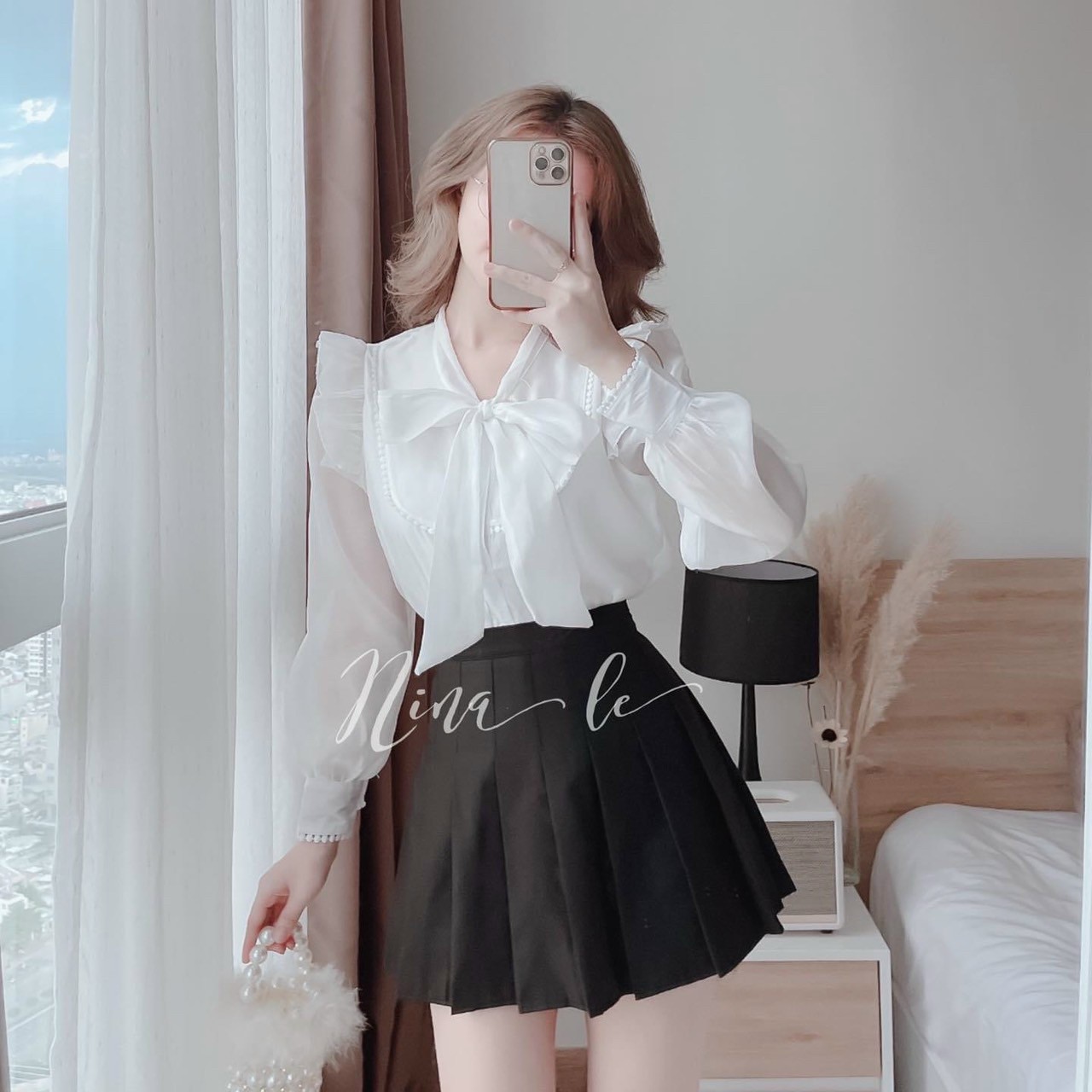 set váy áo lụa xinh xắn