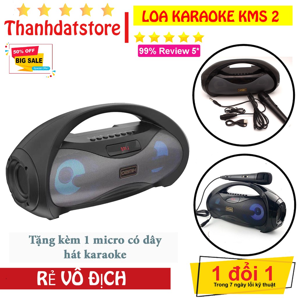 [Tặng mic dây] Loa Bluetooth Kimiso KM-S2 chất âm cực hay kèm míc hát Karaoke