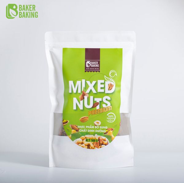 Hạt Ăn Liền MIXED NUTS PREMIUM Baker Baking Hạt dẻ, Hạnh Nhân, Óc Chó, Điều, Hạt Bí