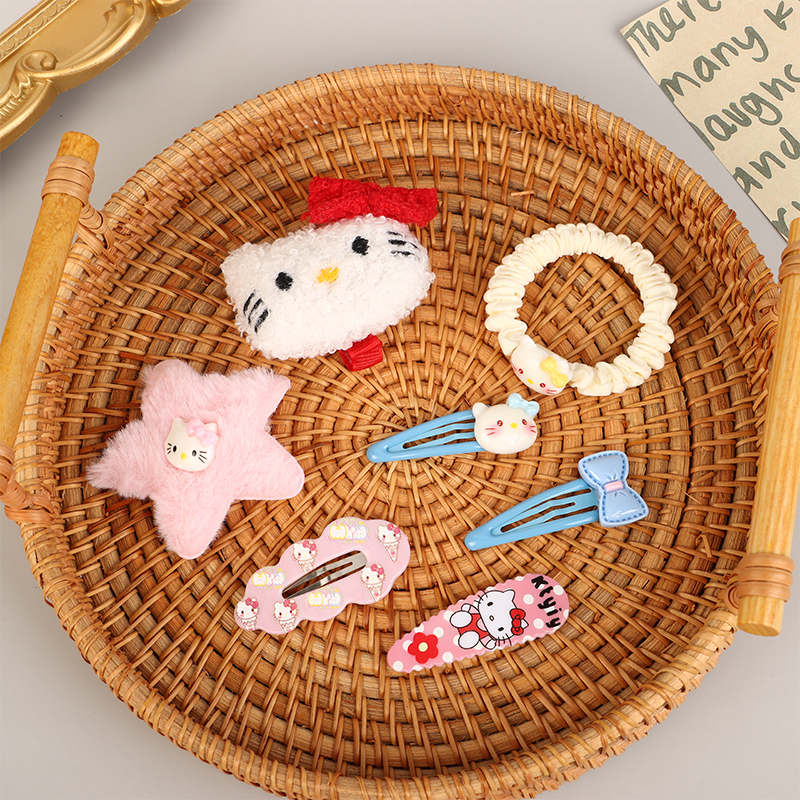 6/12/19/21Pcs%20Cartoon%20Sanrio%20Hair%20DIY%20Accessories%20Suit%20Hair%20Clip%20Hello%20Kitty%20Hairpin%20For%20Girls%20Children%20Clip%20Runrui%20-%20Image%205