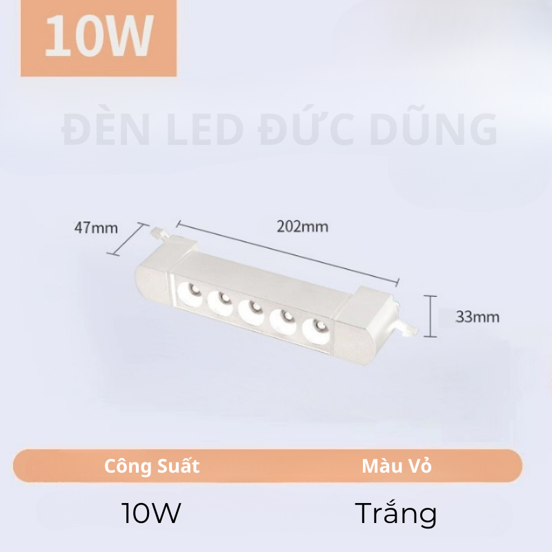 Đèn Rọi Thanh Ngang Gắn Vào Thanh Ray 10W 20W Siêu Sáng Decor Showroom, Shop Thời Trang, Văn Phòng, Cafe..