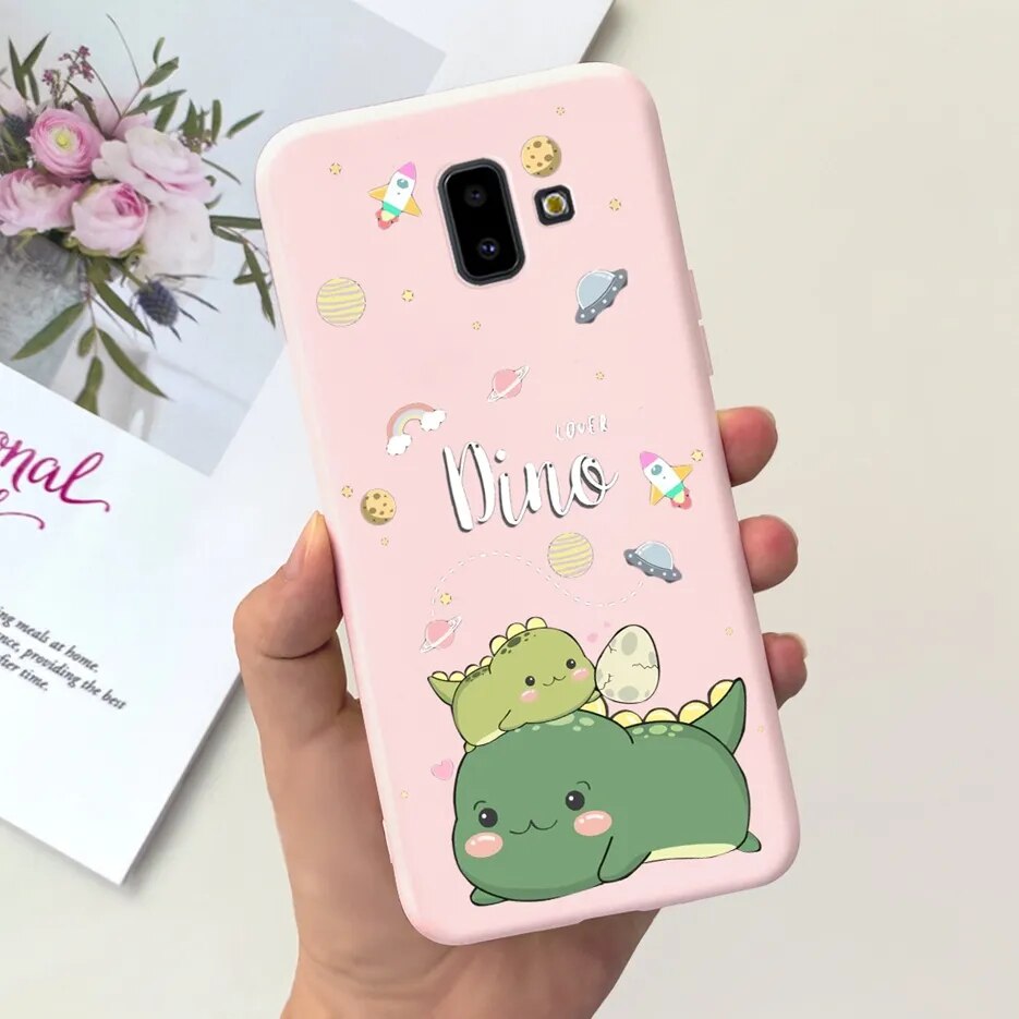 For samsung galaxy j6 plus 2018 case sm-j610f cute dinosaur cover soft silicone phone case for samsung j6 j6+ 2018 casing