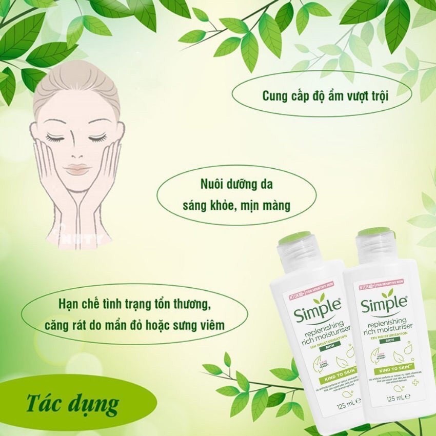 Combo 4 món simple chăm sóc da nhẹ dịu nhẹ