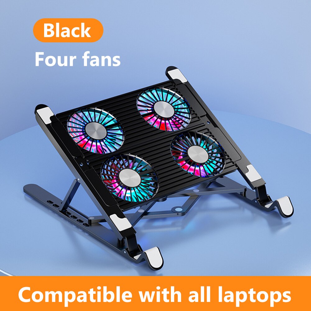 New Laptop Cooler Base Stand Foldable Laptop Cooling Pad Portable Adjustable Notebook Stand For 11-17.3 Inch With 2/4 Fans 2023 good type