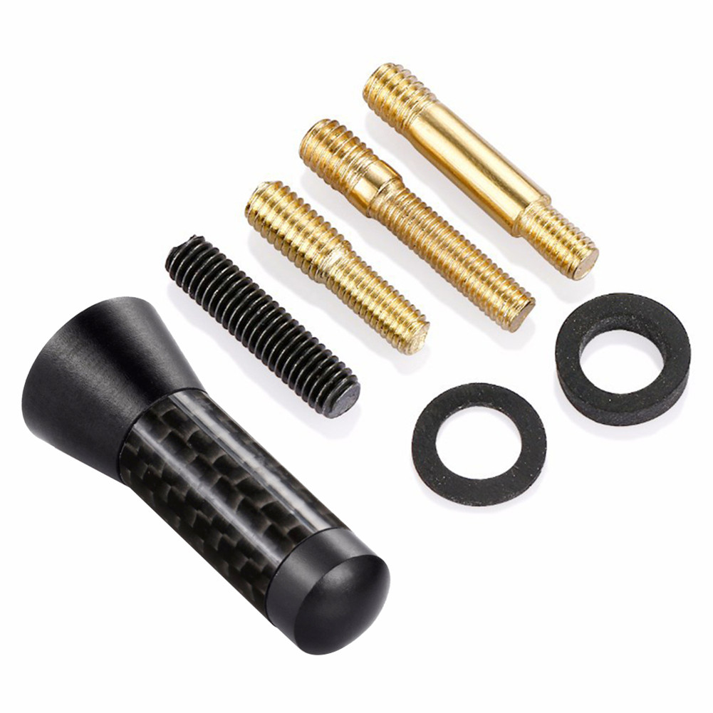 Car Roof Antenna Aluminum Enhanced Signal 1.4" Carbon Fiber Screw Metal 3.5cm Short Stubby Mast Car Accessories Exterior.