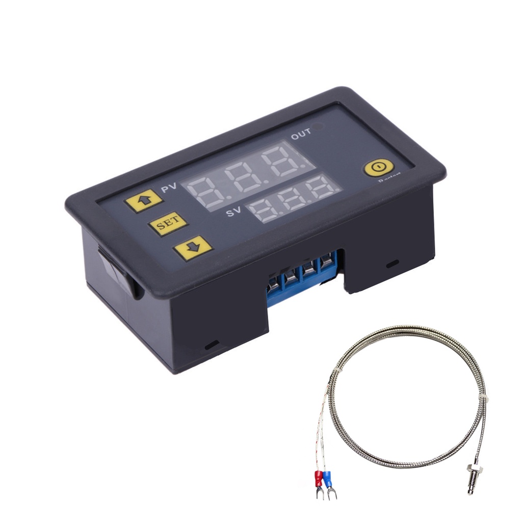 【Sleek】 W3230 AC110-220V/DC5V/DC12V/DC24V K-type thermocouple digital temperature controller -60 ° C~500 ° C red&blue display.
