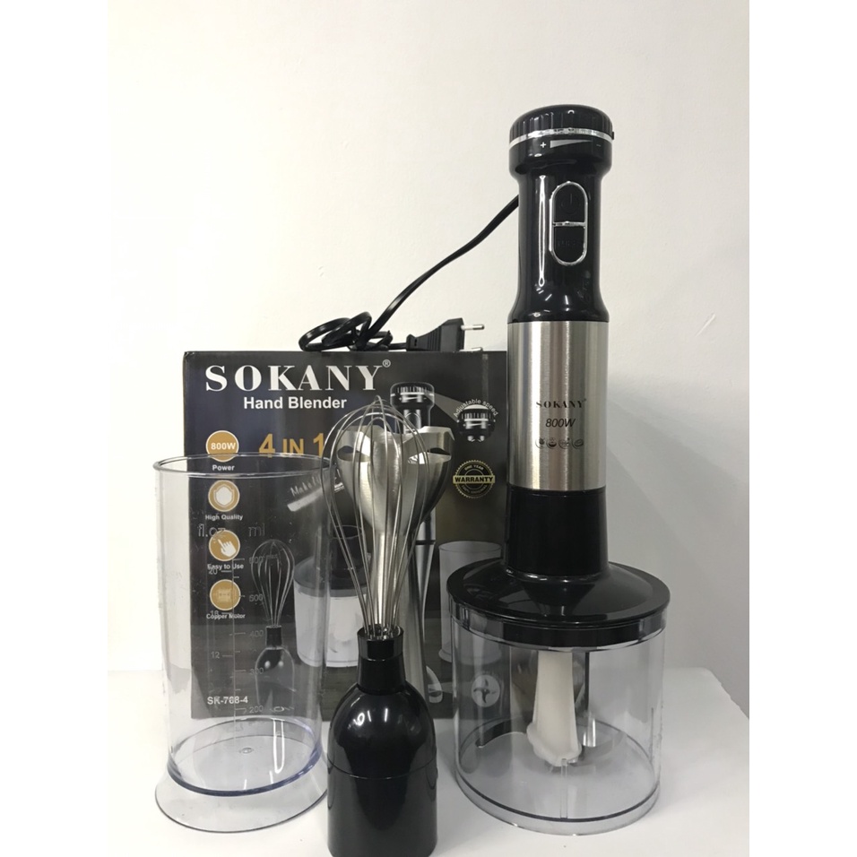 MÁY XAY SOKANY WK-768, Máy Xay Cầm Tay Đa Năng, Xay Cháo, Xay Sinh Tố, XayThực Phẩm... Thao Tác Dễ Dàng, Vệ Sinh Nhanh Chóng, Lưỡi Dao Kép, Xay Cực Mạnh.Bảo HÀNH 3 Tháng.