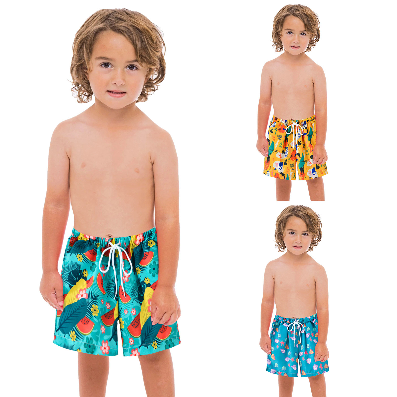 Boys Two Pieces Swimsuit Kids Toddler Baby Infant Swim Swimsuit Cartoon