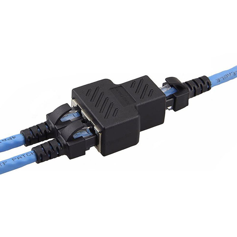 RJ45 Port Network Cable Splitter Extender Plug Adapter Split Into Two Splitter. 