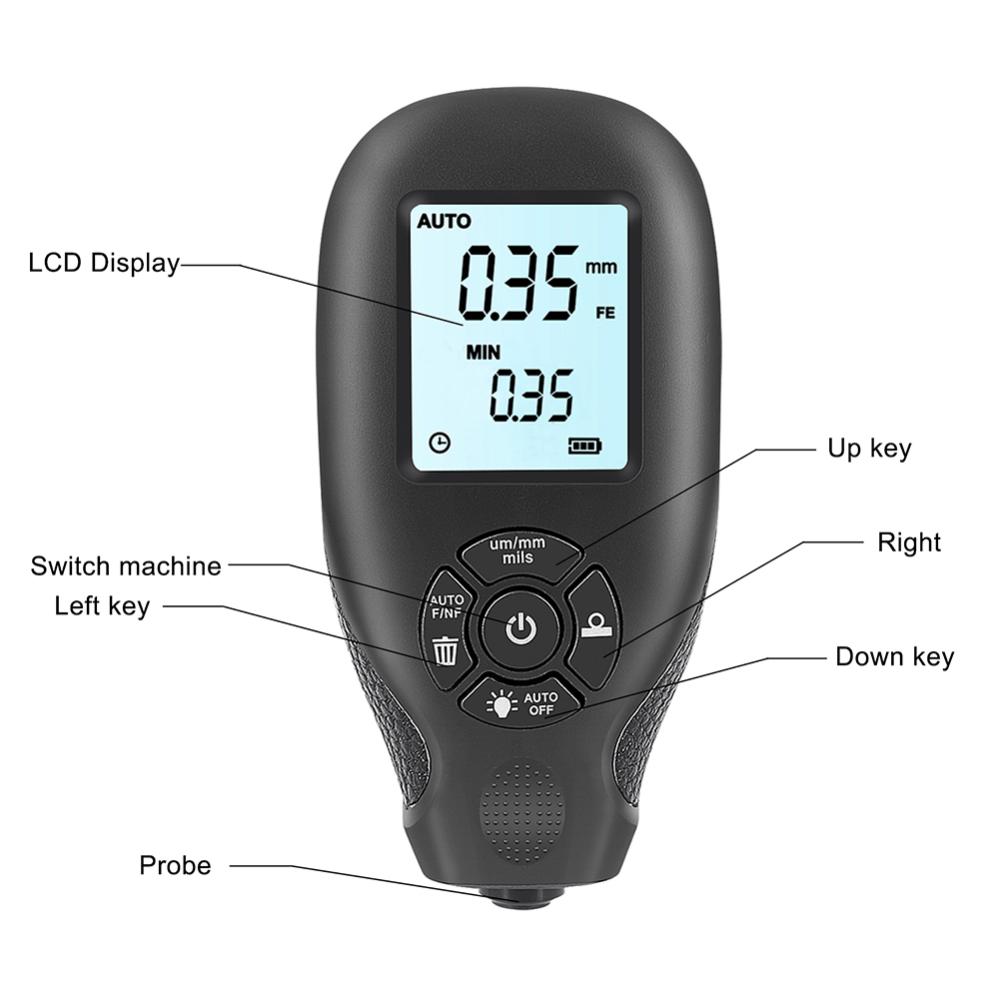 Paint Thickness Tester Automatic Detection Digital Coating Thickness Gauge High-precision Measuring Instruments for Manufacturing Metal Processing