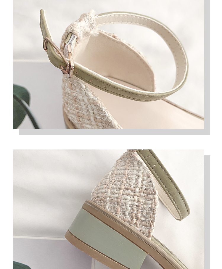 Sandal Nữ Bít Mũi Gót Thấp Đế Cao 3 Phân Đính Nơ