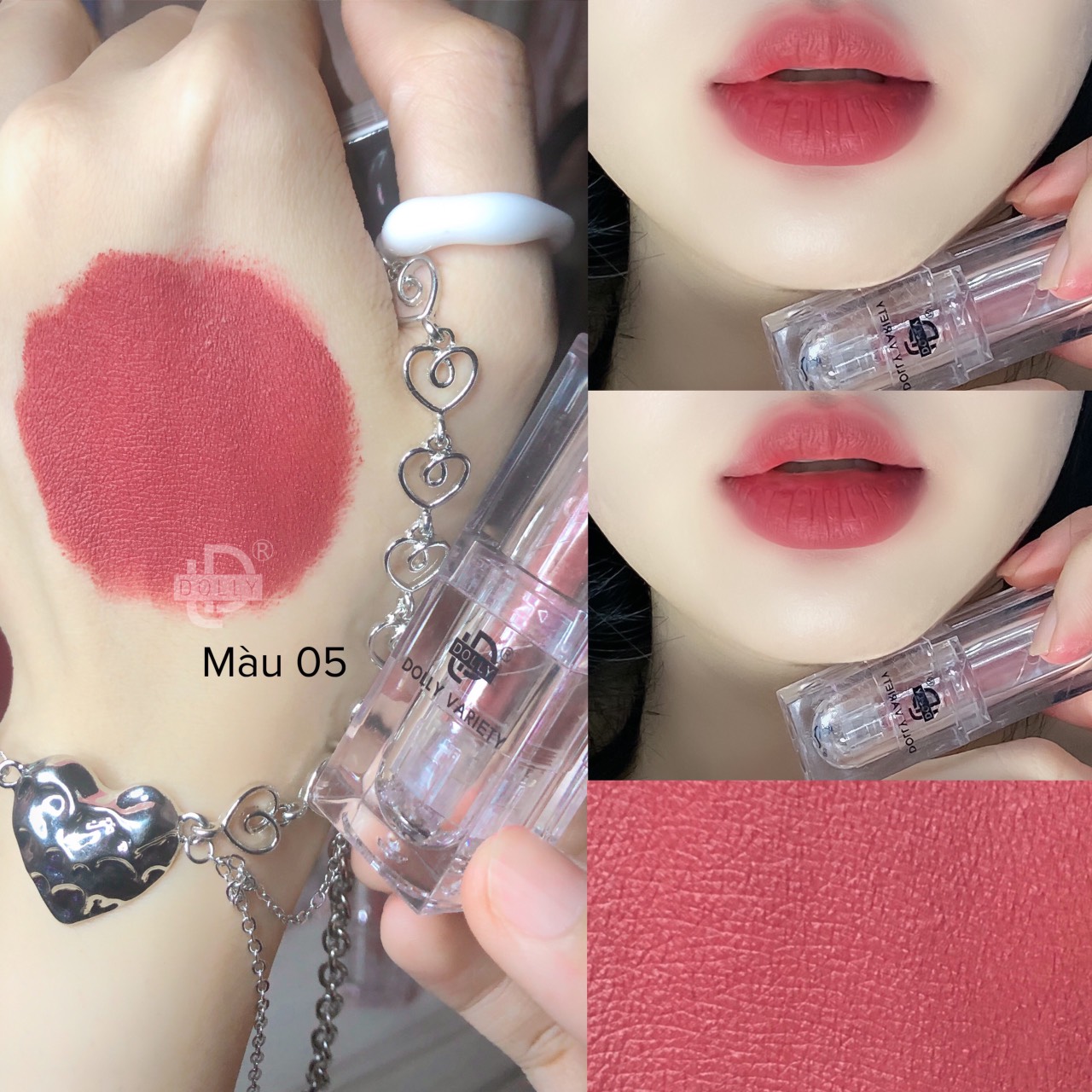 Son thỏi lì siêu mịn môi DOLLY VARIETY [Màu Hồng nâu khô]