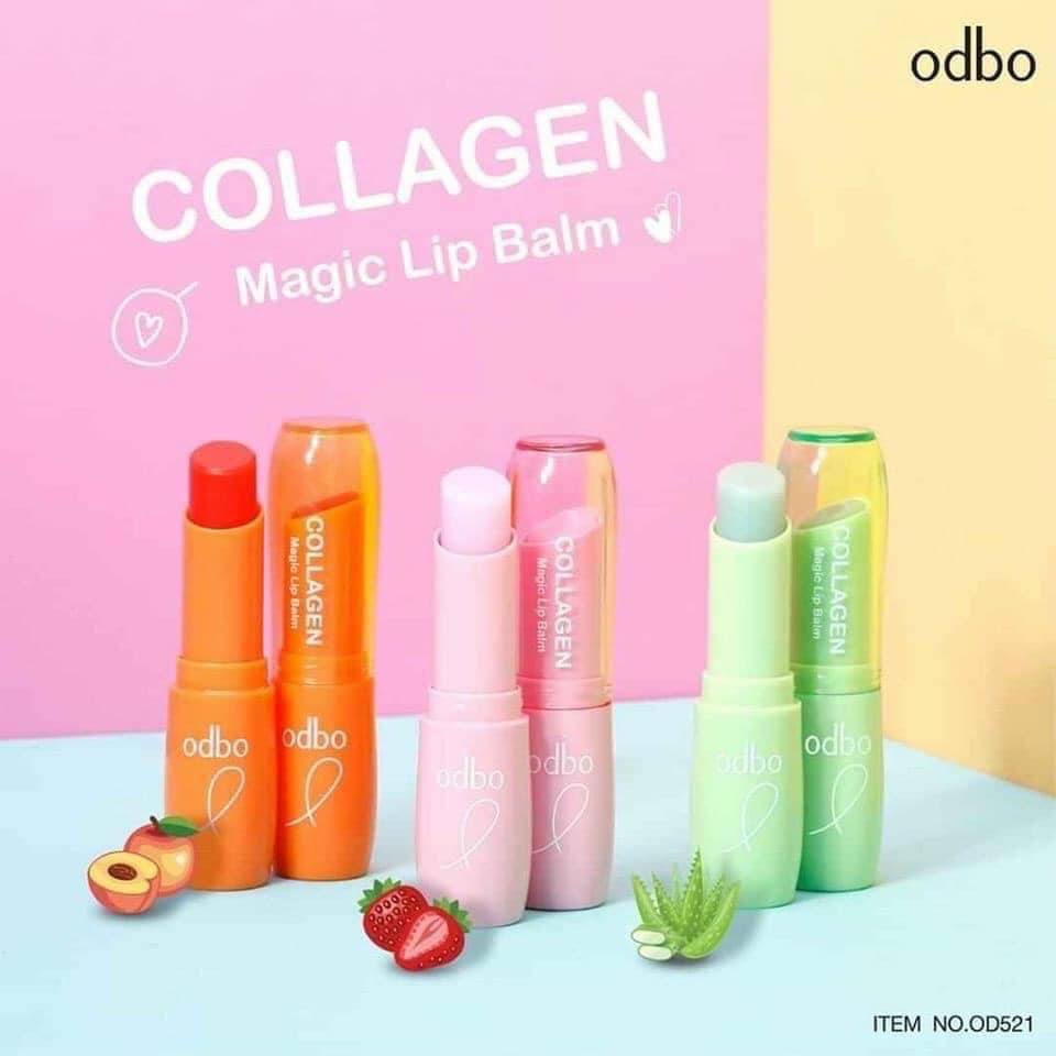 Son gió dưỡng môi căng mọng Odbo Collagen Magic Lip Balm Thái Lan