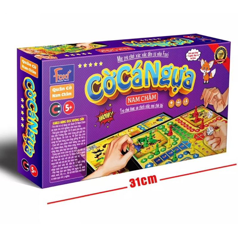 Cờ cá ngựa nam châm kích thước 31x31cm siêu dính, board game cho bé