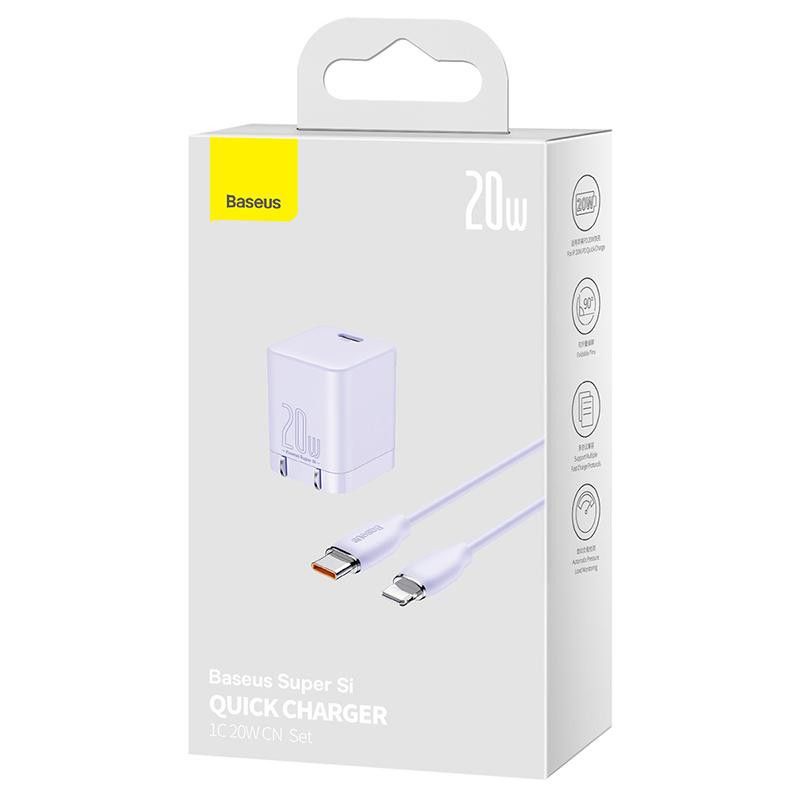 Bộ Sạc Nhanh Baseus Super Si Pro (1C 20W- Kèm Cáp C To Ip PD 20W 1M )