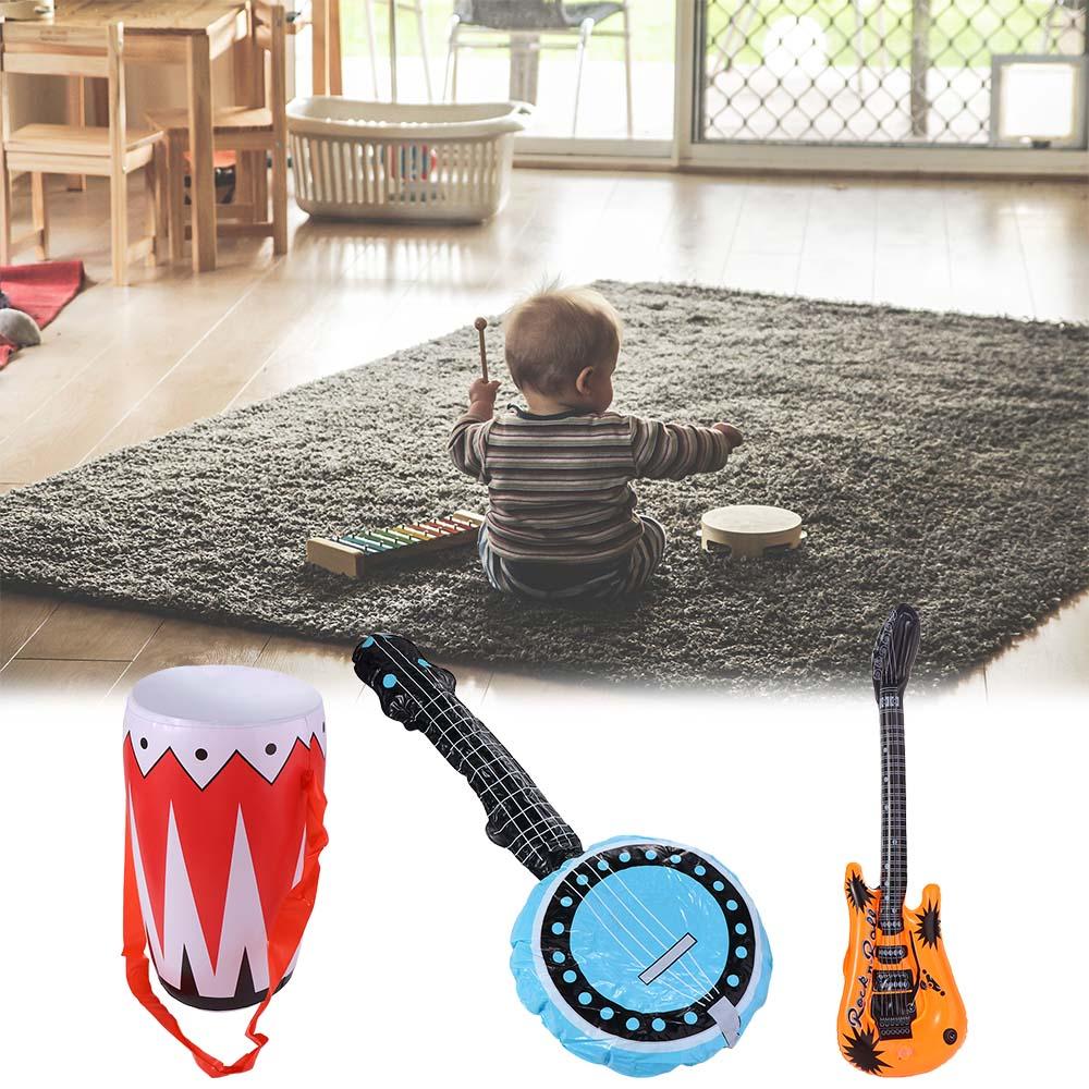 For Children Balloon Music Games Baby Learning Inflatable Guitar Helium ...