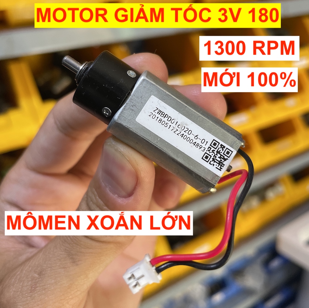 [HCM]Động cơ mô tơ giảm tốc mini 180 tốc độ cao1300 vòng/phút - 3V mô men xoắn lớn - LK0087