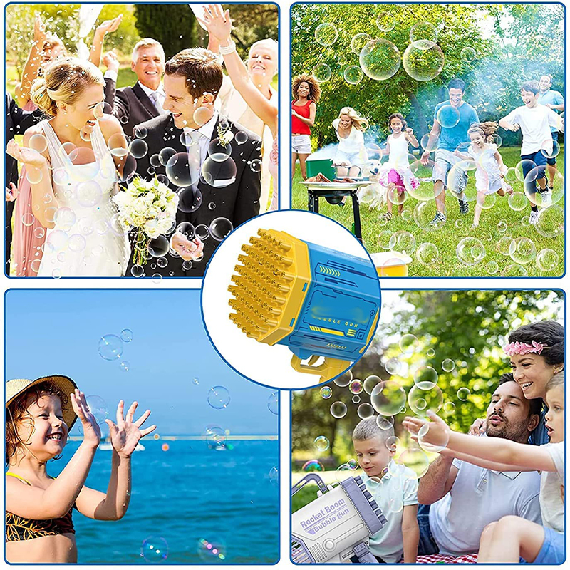 TOYSMARS Rocket Launcher Shape Bubble Maker Boom Bubble with N Holes for Kids Rocket Bubble Blower Automatic Bubble Toys 5000+ Bubbles per Min for Boys Girls Teens Outdoor Indoor Birthday